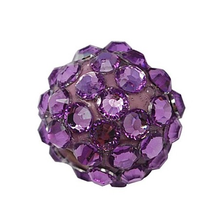 perle med stene 12 / 2,2 mm - Lilla