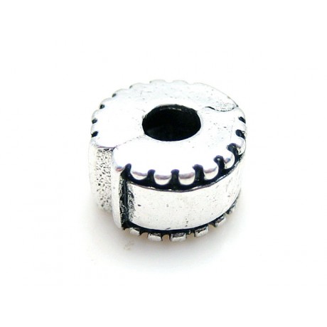 Sølv belagt stop led med mønster 10/ 3,8 mm