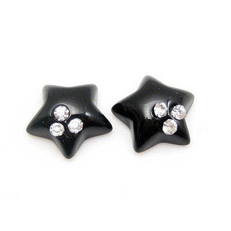 Resin stjerne med stene 12 mm - 2 stk