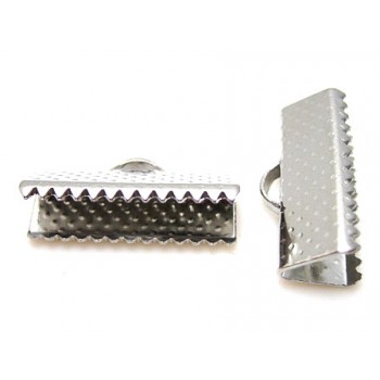 Klemme lukkeled sølv 13mm bred - 2 stk