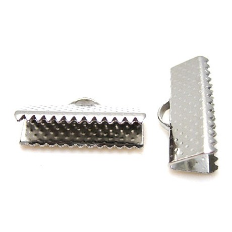 Klemme lukkeled sølv 13mm bred - 2 stk