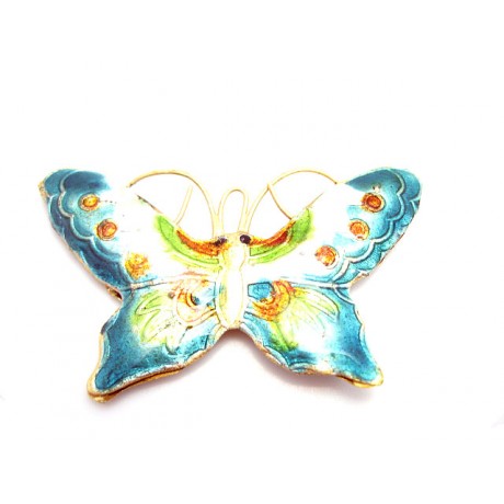 Cloisonne sommerfugl grøn
