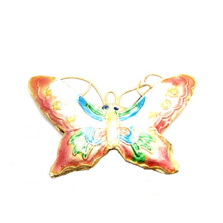 Cloisonne sommerfugl rosa