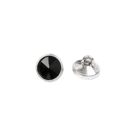 Krystal knap sort 12 mm