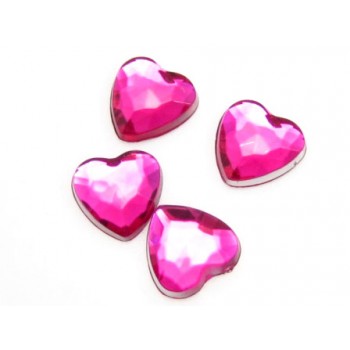 Hjerte til at lime pink - 8 mm - 4 stk