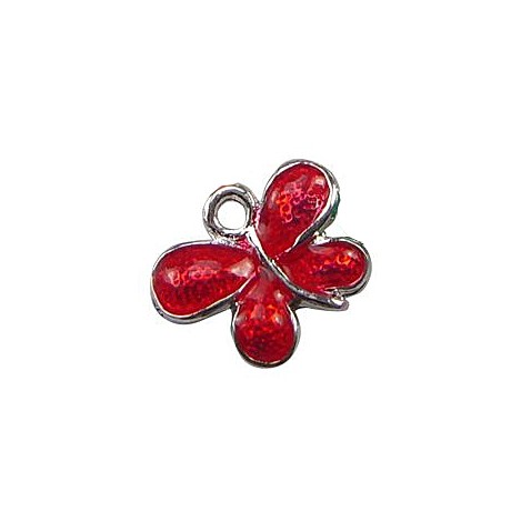 Sommerfugl med rød emalje 14 mm