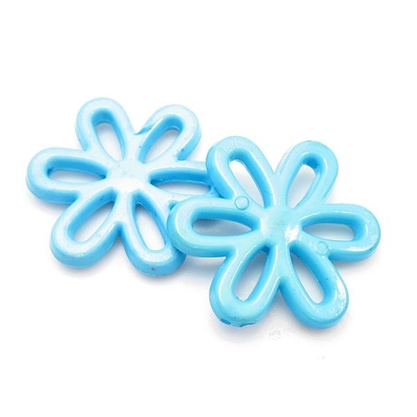 Blomst med huller 32 mm - 2 stk - TURKIS