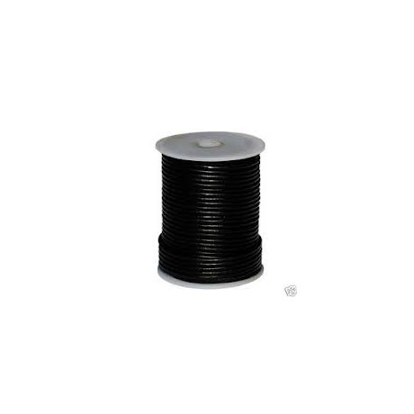 Læder snøre 4mm - sort - 5 m