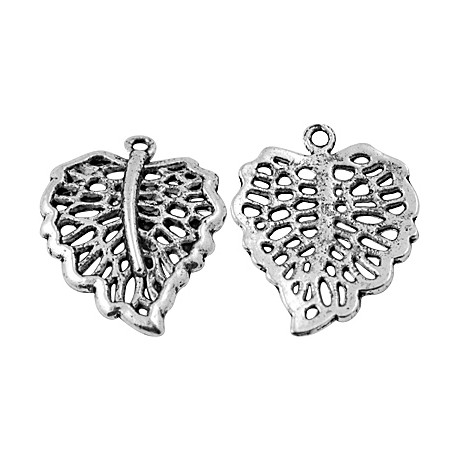 Sølv blad 25 mm - 2 stk