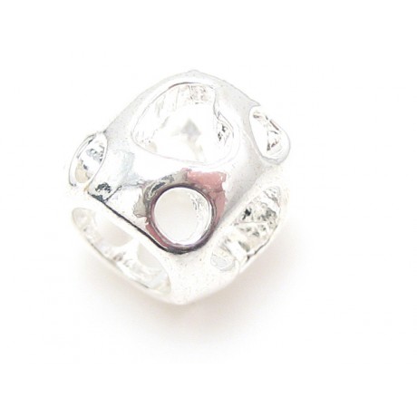 Sølv belagt led med hul mønster med hjerter - SUPER FLOT