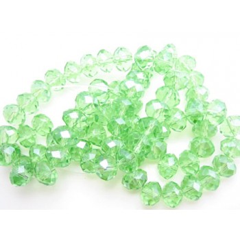 Facet slebne glas perler 8 x 6 mm - 1 streng - Grøn