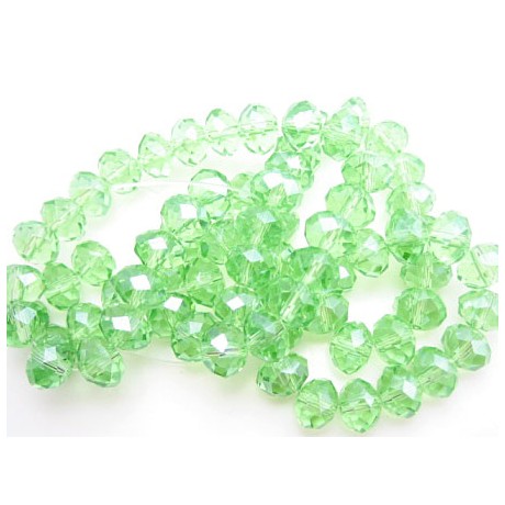 Facet slebne glas perler 8 x 6 mm - 1 streng - Grøn