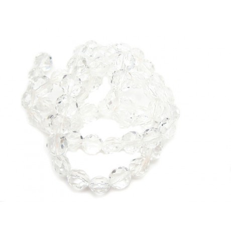 Facet slebne glas perler 8 x 6 mm - 1 streng - Klar