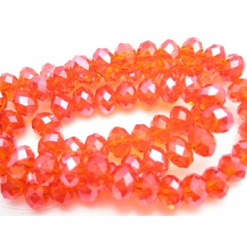Facet slebne glas perler 8 x 6 mm - 1 streng - Rød