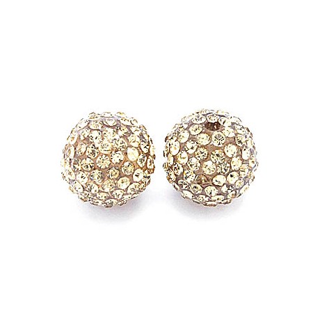 Rhinstens perle 10 mm - Guld - EKSKLUSIV