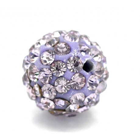 Rhinstens perle 10 mm - Lilla - EKSKLUSIV