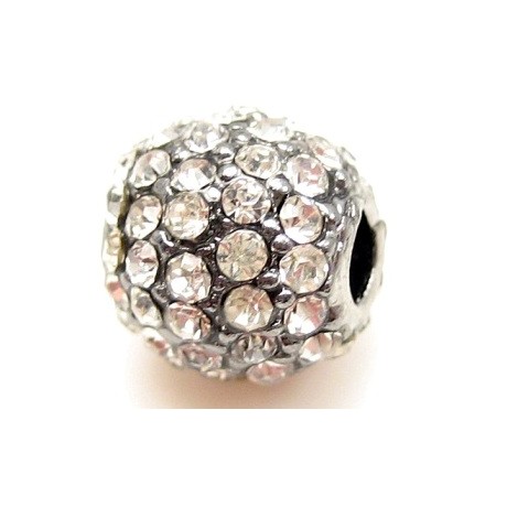 Rhinstens perle rhod. sølv  m/ kl stene 10 - EKSKLUSIV