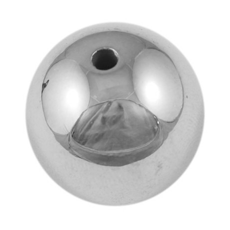 Sølv akryl perle 8 / 2 mm - 20 stk