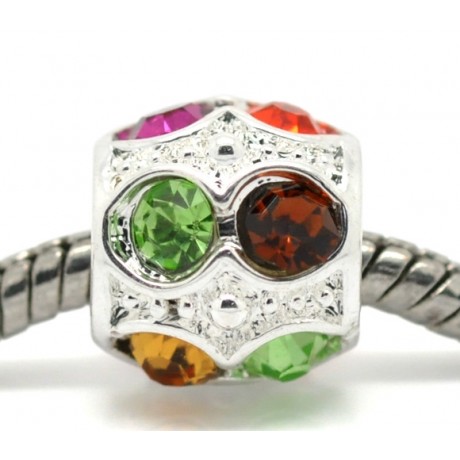 Farvede stene og sølv belagt