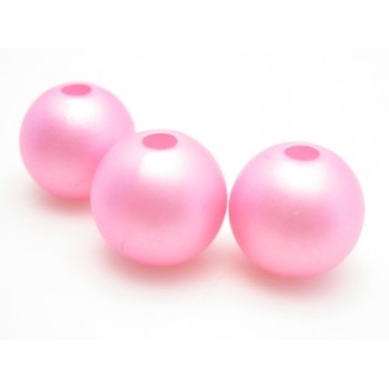 Voks perle 10 mm rosa mat  - 10 stk