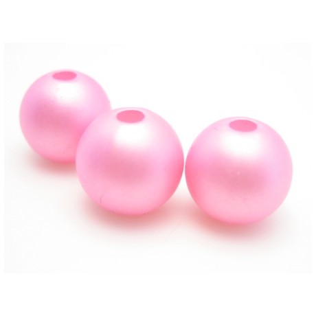 Voks perle 10 mm rosa mat  - 10 stk
