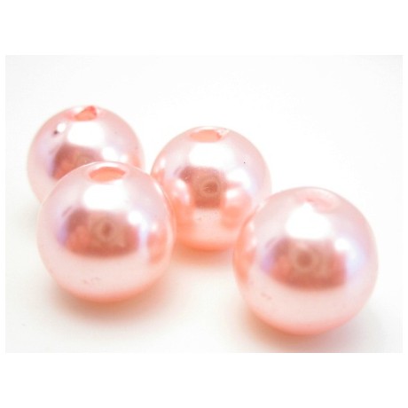 Voks perle 10 mm lys rosa  - 10stk
