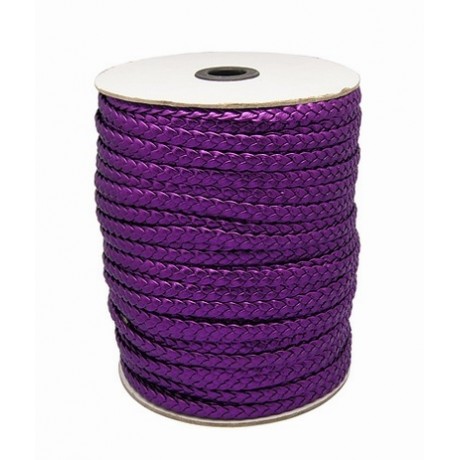 Bola imi flad skind bånd 6 x 2,4 mm - pr m - Met lilla