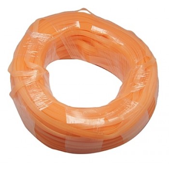 Flad gummi snøre lys orange 8X2 mm  - 1m