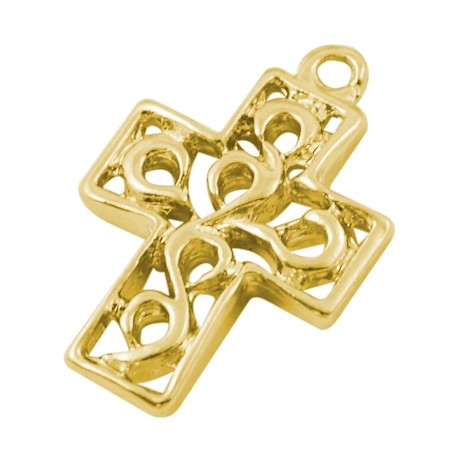 Guld kors 18 mm - 2 STK