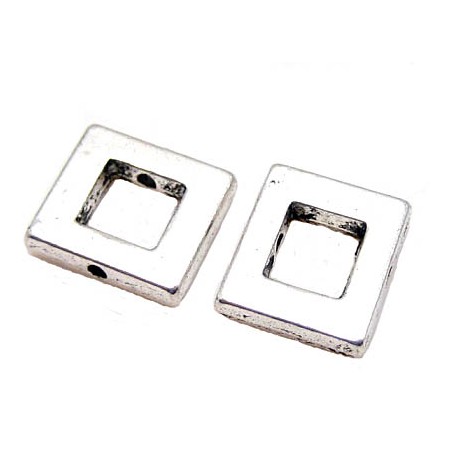 Firkantede tibet sølv perler 12 x 10 mm - 2 stk