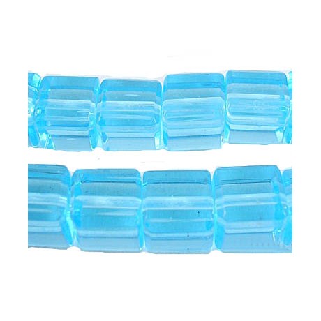 Firkantet glasperle 8 x 8/ 1 mm - Sort -  12 STK