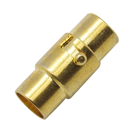 Bajonet magnet lås m/enderør guld bel. 4 mm indv hul