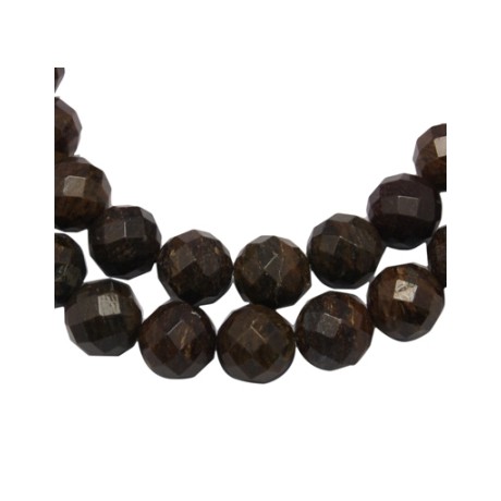 Bronzit facetteret 10 mm  - 4 stk