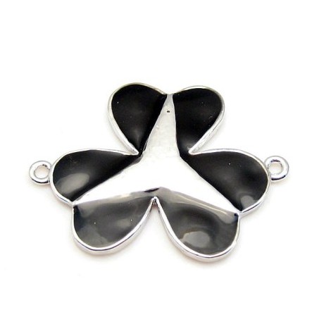 Vedhæng med 2 øjer sort - 40 mm