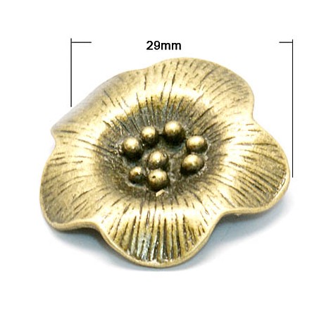 Blomst 30 mm - Mørk bronze