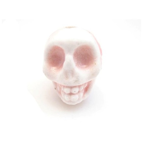 Porcelæns skelet hoved  13,5 / 2 mm - SART ROSA
