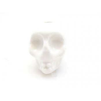 Porcelæns skelet hoved  13,5 / 2 mm - HVID