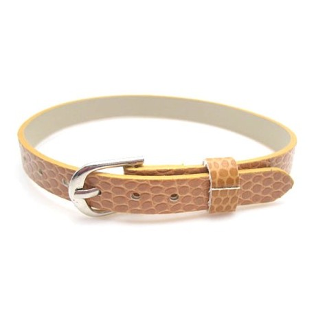 Armbånd til slide charms 22 cm -  LYS BRUN / GUL