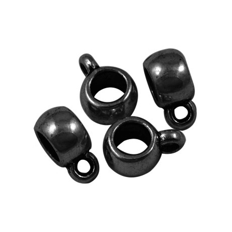 Vedhængsperle glat - 2 stk - sort