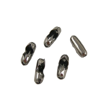 Kuglekæde lås gunmetal sort - 6 stk