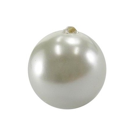 Anboret glas perle 8 mm - HVID - 2 STK