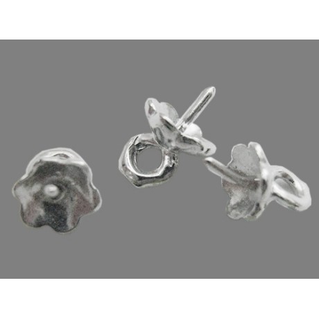 Øsken til anboret perle 0,8 mm - sølv - 4 STK