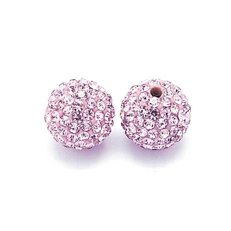 Rhinstens perle 10 mm - ROSA - EKSKLUSIV