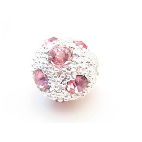Perle med pink stene 11 / 3 mm hul.