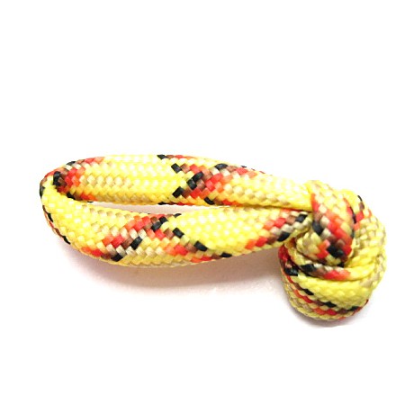 Faldskærmsline 4 mm Gul/orange/ sort - 1 m løbende