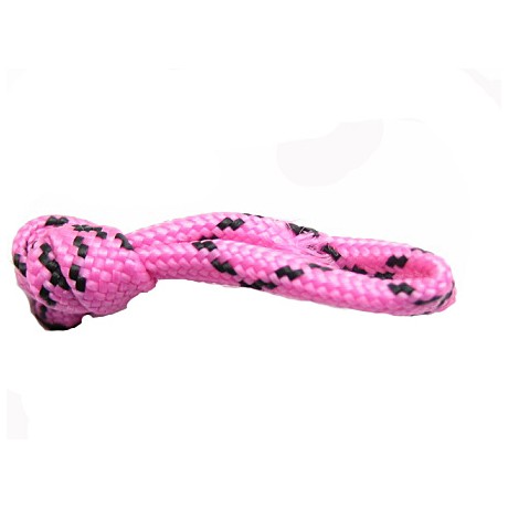 Faldskærmsline 4 mm neon pink / sort - 1 m løbende