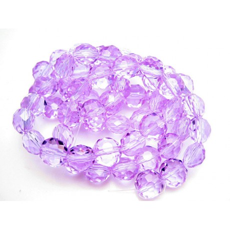 Facet slebne glas perler 8 x 6 mm - 1 streng - Lys lilla.