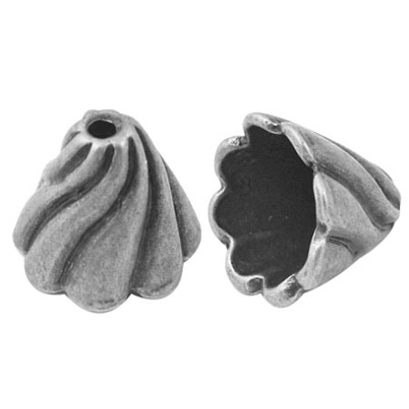 konisk perle sølv 13 mm - 2 stk