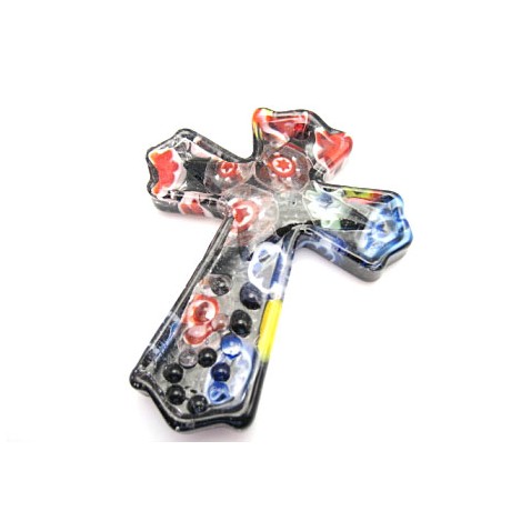 Millefiori kors 6 cm