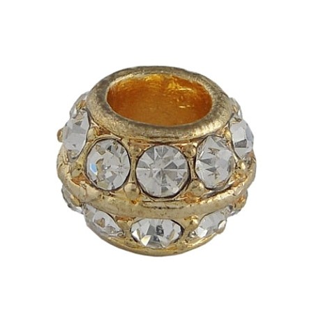 Perle guld belagt med stene 13/6 mm